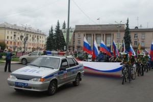 Велопробег в честь Дня российского флага
