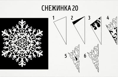 20 схем для вырезания снежинок из бумаги