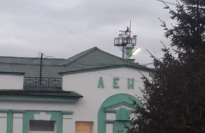 На станции Лена пьяный иностранец залез на мачту освещения и требовал прямой линии с Путиным