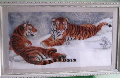 Вышивка крестиком.Амурские тигры.