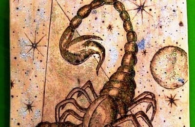 Выжигание. Разделочная доска. Скорпион .