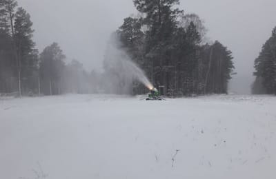 Искусственное оснежнение на горнолыжном комплексе г. Ангарск