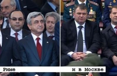 Президент РФ приветствовал стоя парад фашистов.