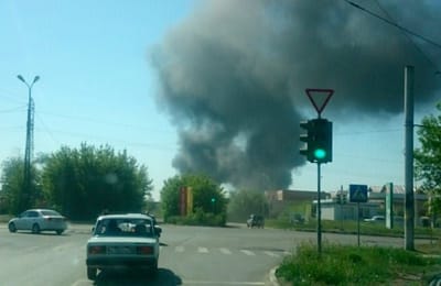Облоко черного дыма возле 17 микрорайона