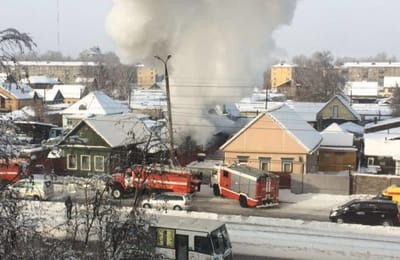 Пожар в частном доме около горгаза