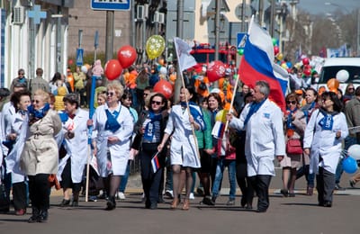 Первомайская демонстрация в Ангарске