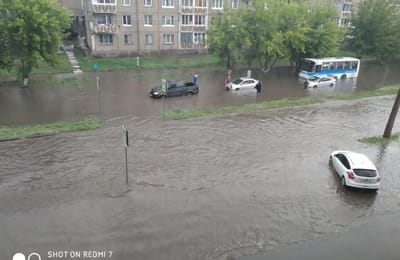 Утренний ливень подтопил улицы Ангарска