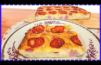 Пирог из кабачков с колбасой