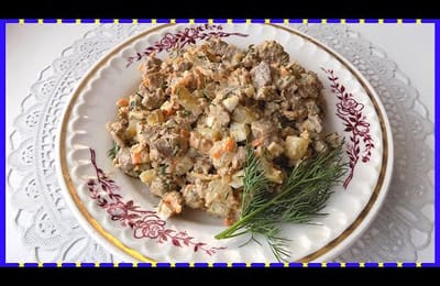 Салат с куриной печенью