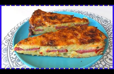 Овощная запеканка из кабачков с полукопченой колбасой