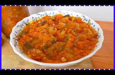 Салат из баклажанов с помидорами и перцем на зиму