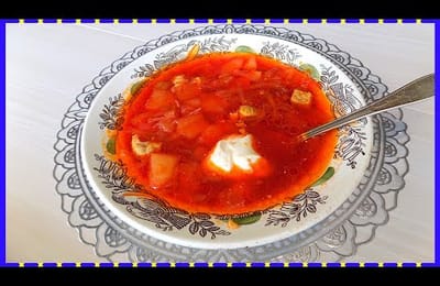 Борщ со свининой и свежей капустой