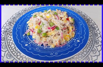 Салат из замороженной "Гавайской смеси" овощей с курицей