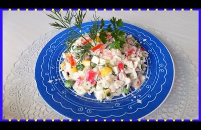 Салат из крабовых палочек с Гавайской смесью овощей