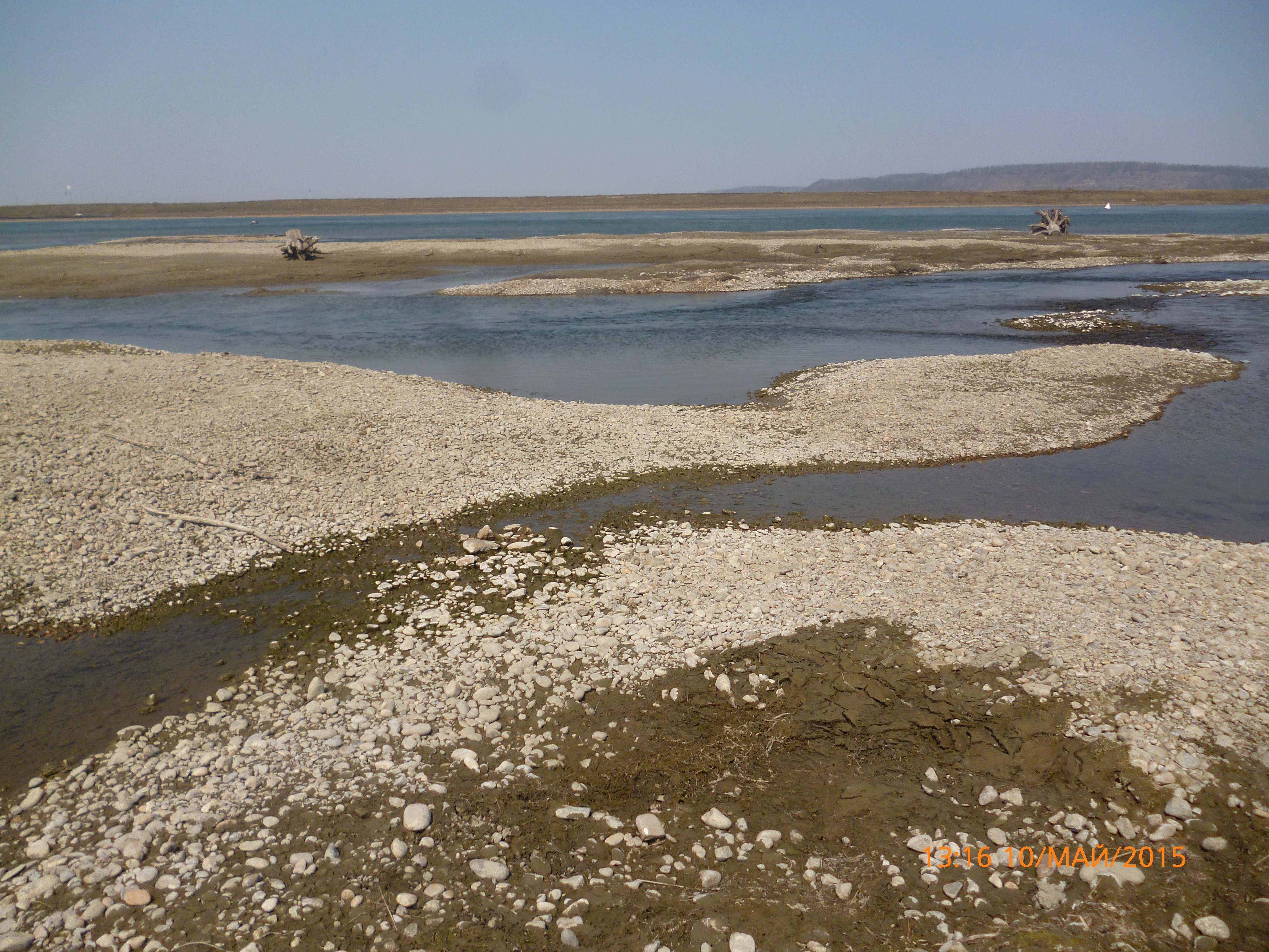 Река Ангара реально обмелела.