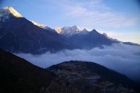 закат над облаками