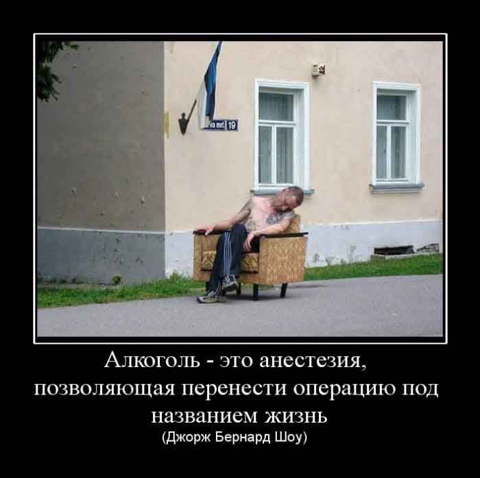 Алкоголь-это анестезия