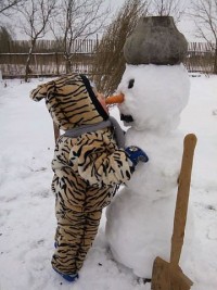 снеговик и поедатель морковок))