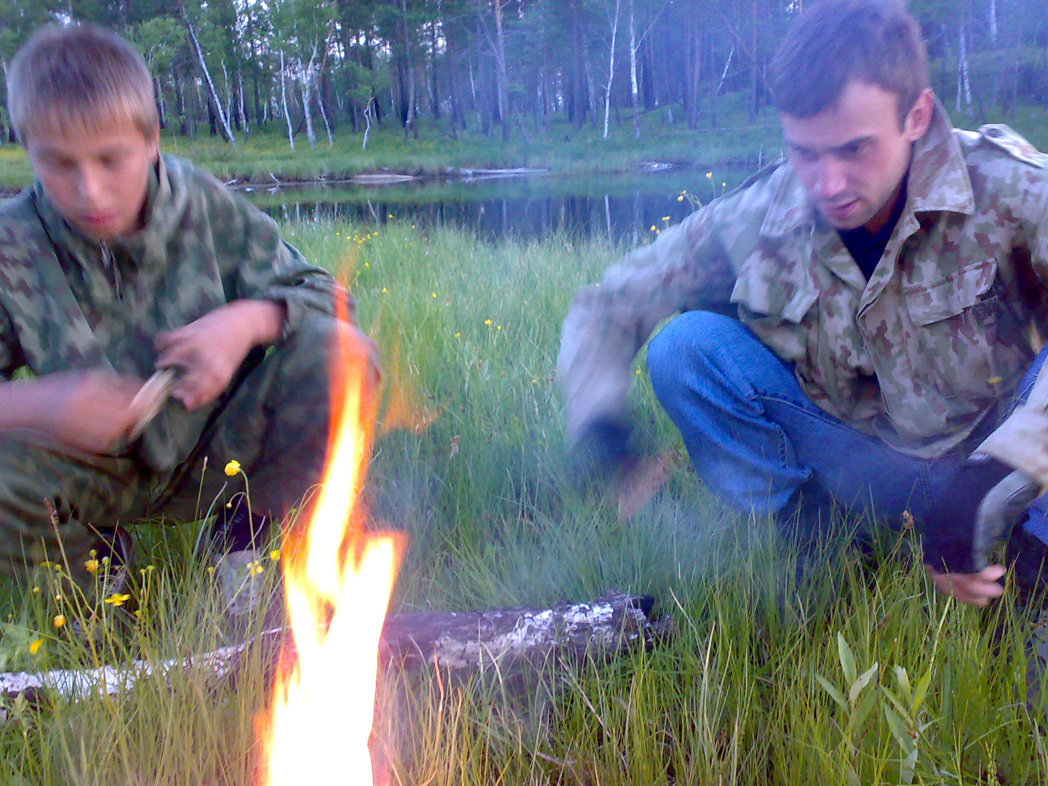 На рыбалке.