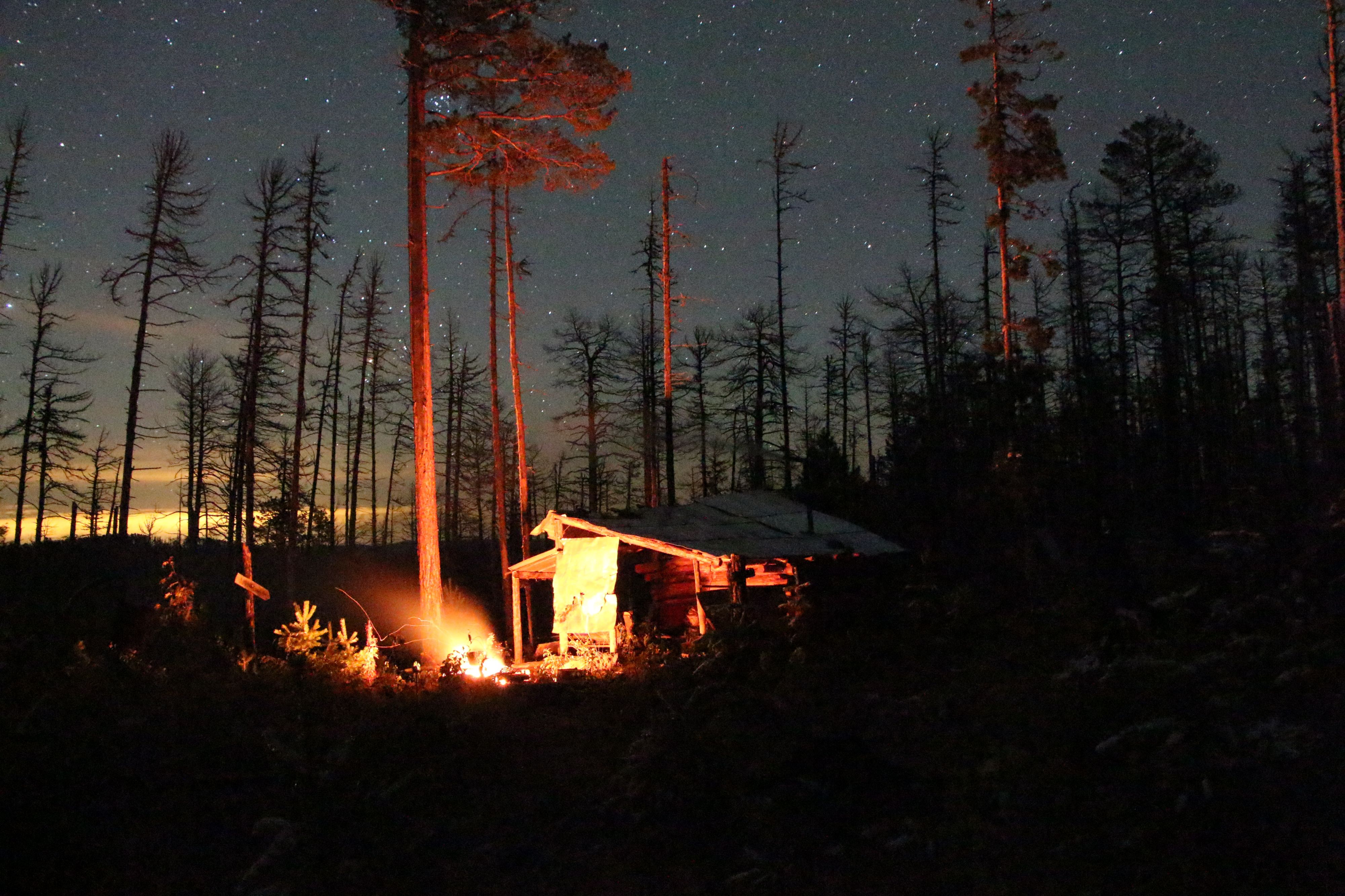 Баня в тайге.