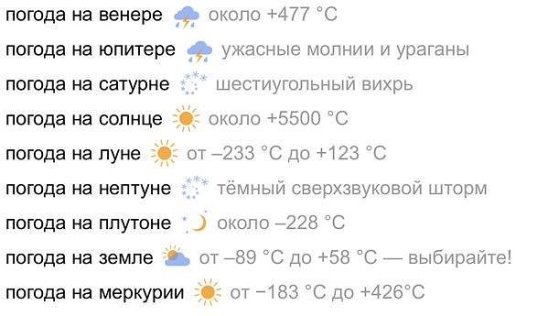 Прогноз погоды на завтра.