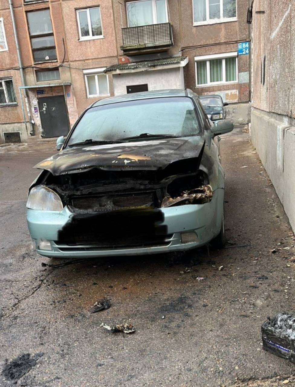 Машина сгорела