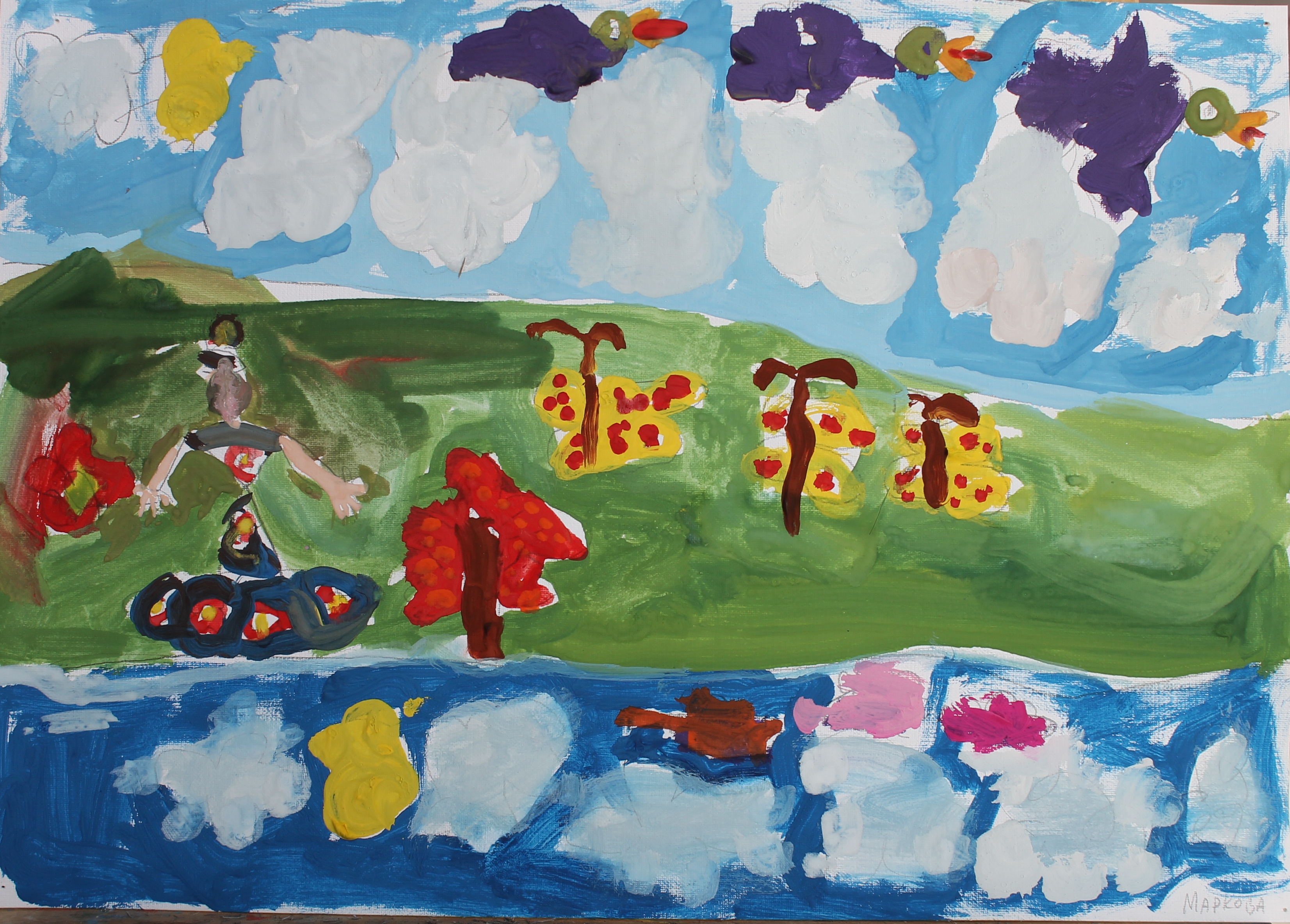 Маркова Лиза 5 лет. Моя мама на ангаре