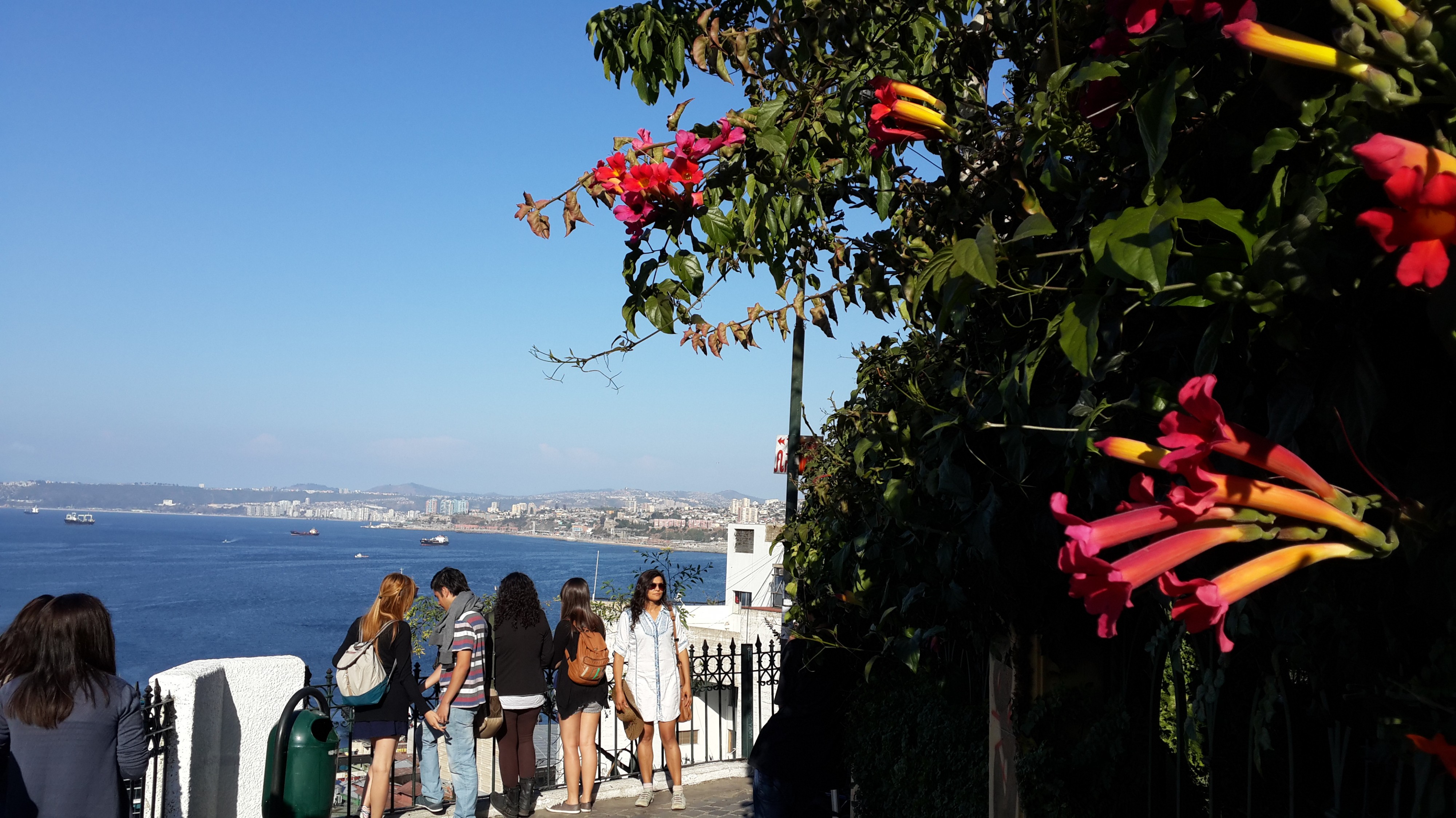 вид из Вальпараисо на Винья-дель-Мар