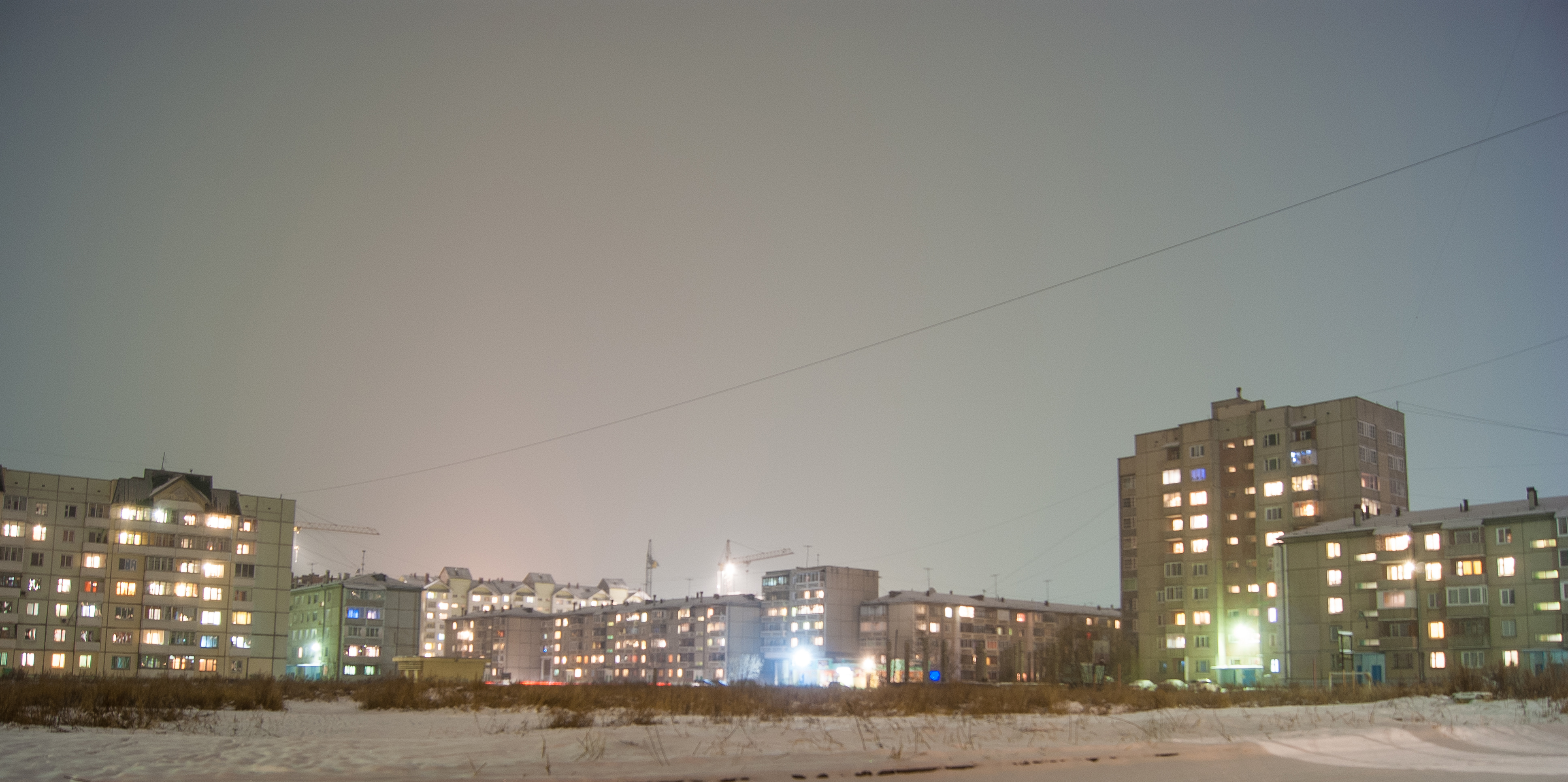 Микрорайон ночью