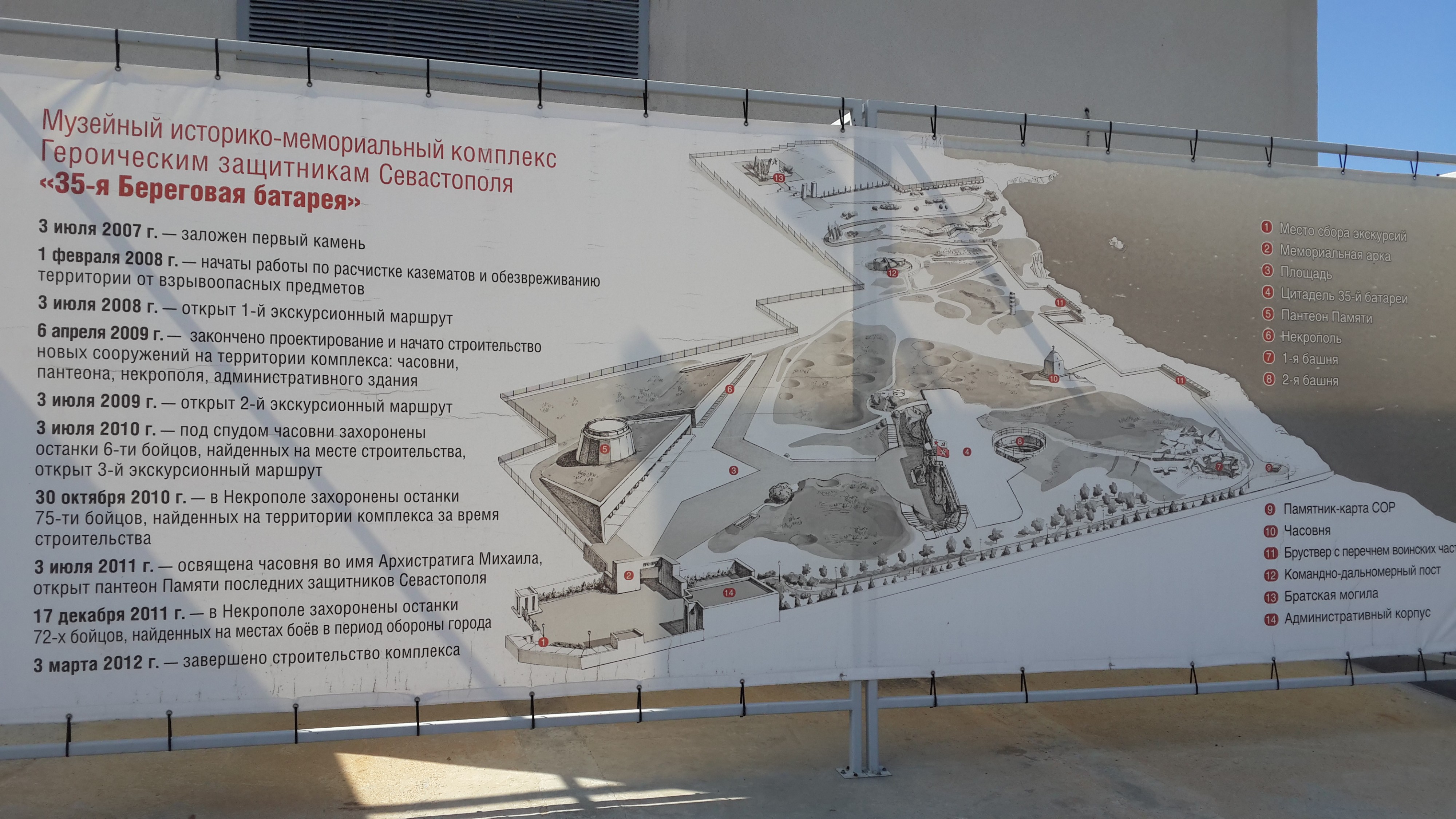 информационный щит 35 береговой батареи