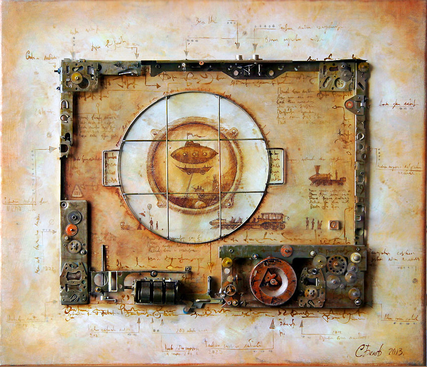 Сергей Белов «Dream-techno» Ассамбляж, 70х82  2013