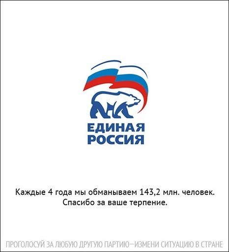 Каждые 4 года мы обманываем 143,2 млн. человек. Спасибо за ваше терпение. ​