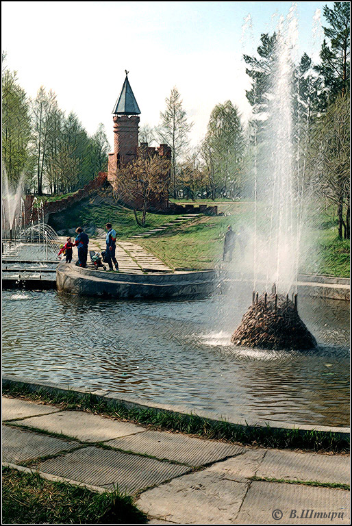 Был фонтан в парке ДК Современник.