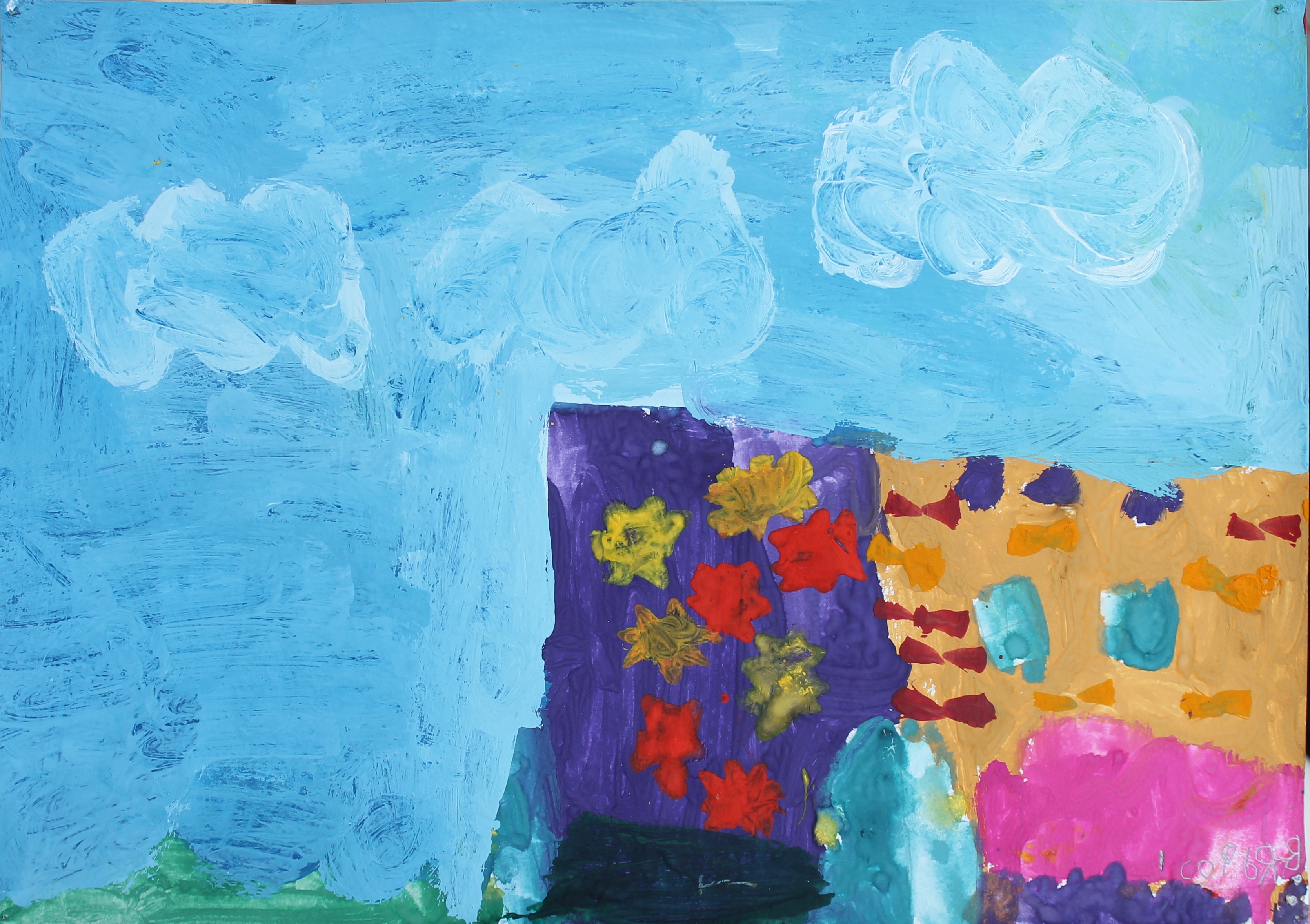 Василенко Софья 7лет. Я бы все дома раскрасила цветами