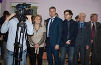 16.01.14 на освящении Центра адресной помощи БФ "Семьи-Детям": попечители Фонда А.Жук, Д.Чернышов, В.Иванец, Г.Белкин и М.Тихомиров