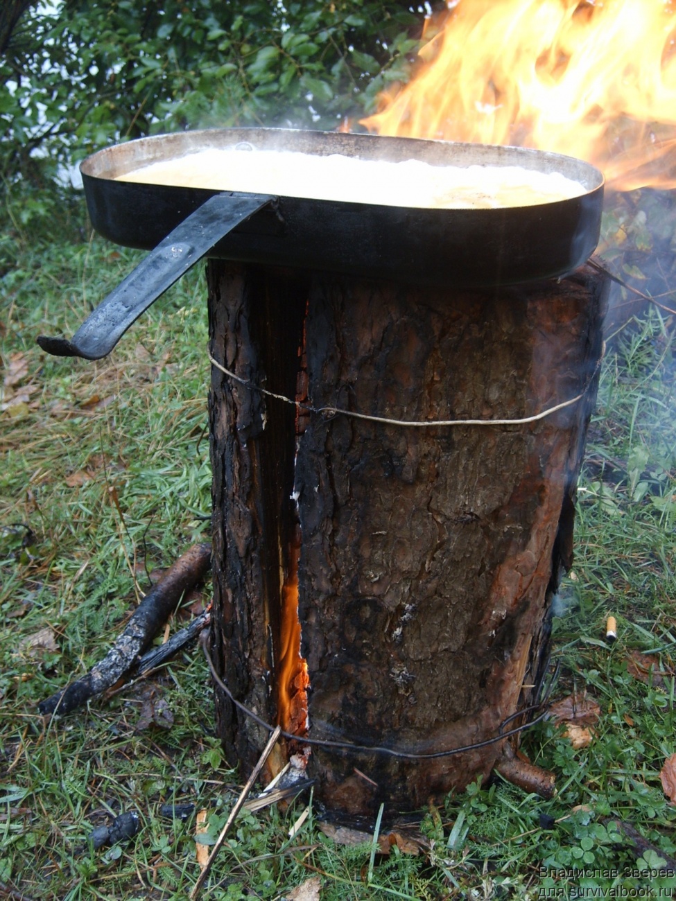 Делюсь ноу-хау: как в тайге готовить на сковороде