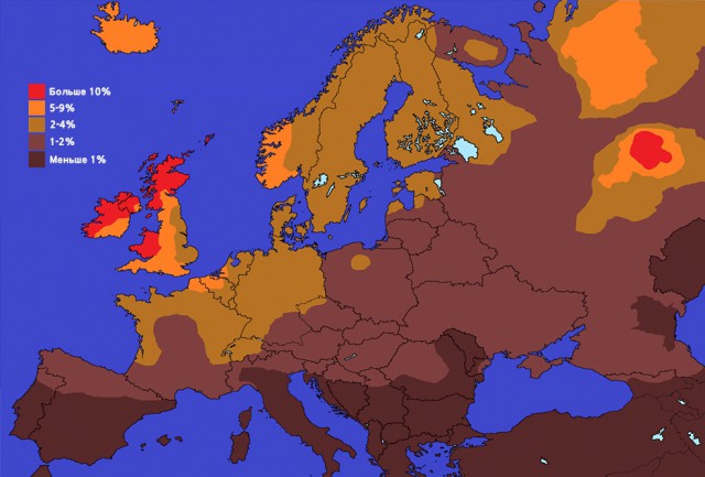 Карта рыжих для Сереги