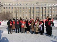 Пикет в Иркутске 5 февраля 2010 года.: В первом ряду 4-я слева Скрыпник М.Н., 2-я справа Киселёва З.Ф.