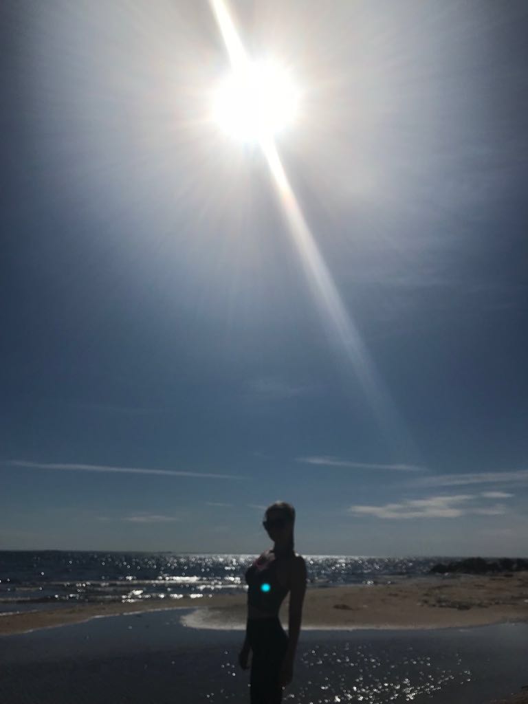 небо, девушка