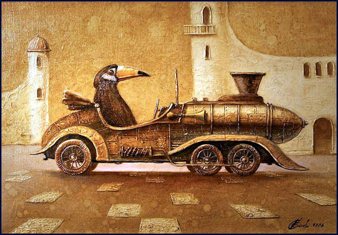 "Поехали" х.м. 40х60 см 2006  художник Сергей  Белов