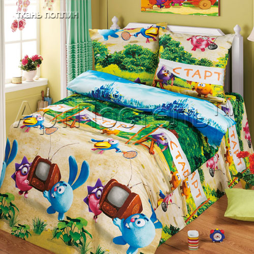 Смешарики поплин 1,5 спальное с доставкой 1460 рублей!