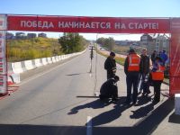 Стартовые ворота установлены...проверяется работа светофора и электронной отсечки...