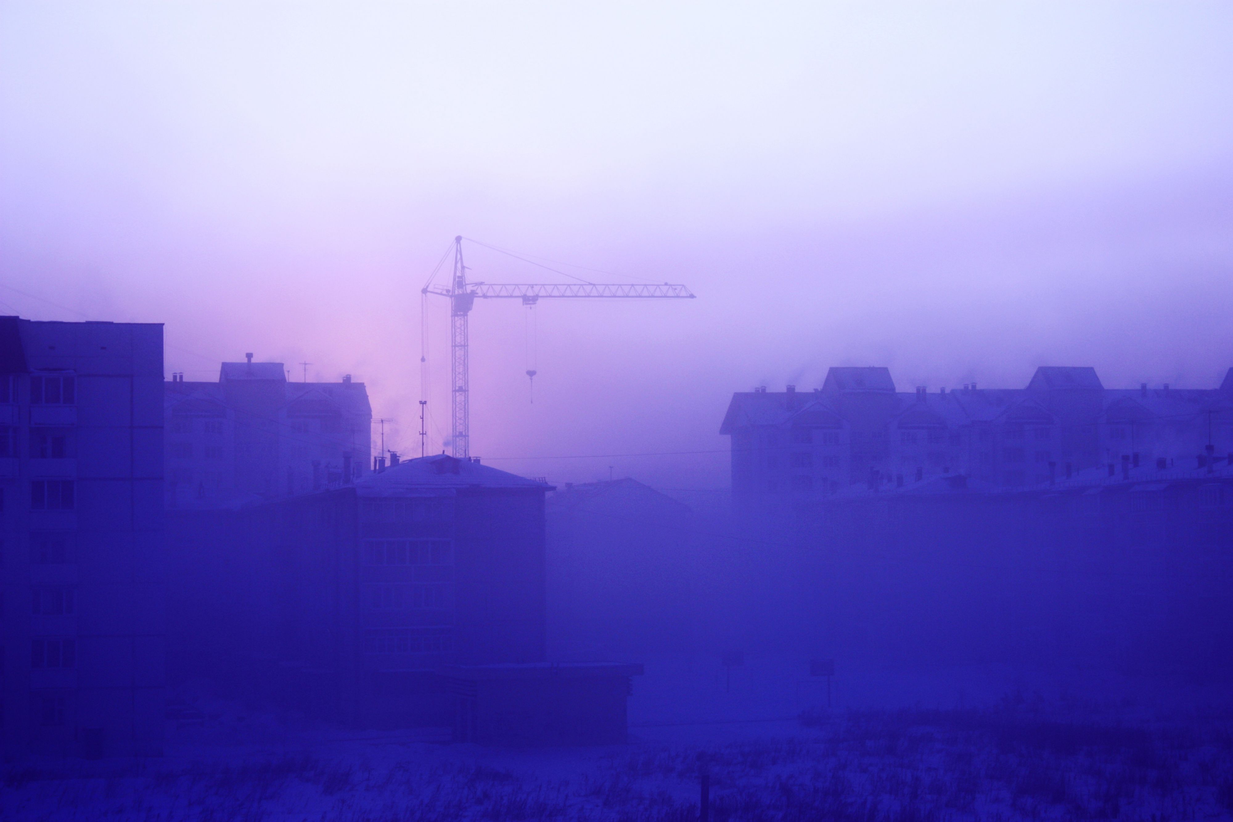 Морозное утро в Ангарске. Было 40 градусов мороза.