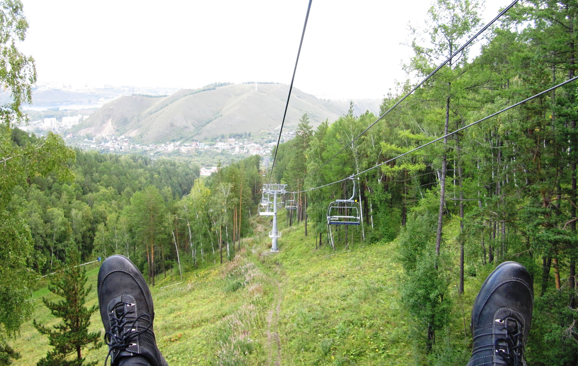 Подъем на канатной дороге