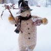 Снеговик и голуби