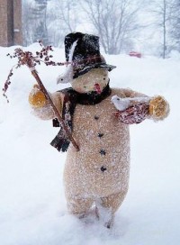 Снеговик и голуби
