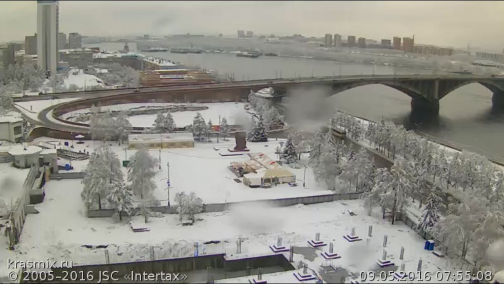 Снег в Красноярске. 9.05.2016.