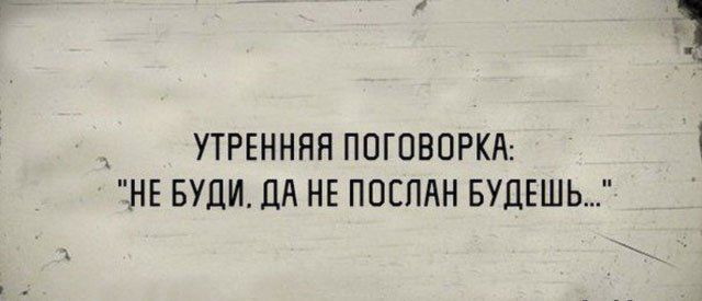 Утренняя поговорка