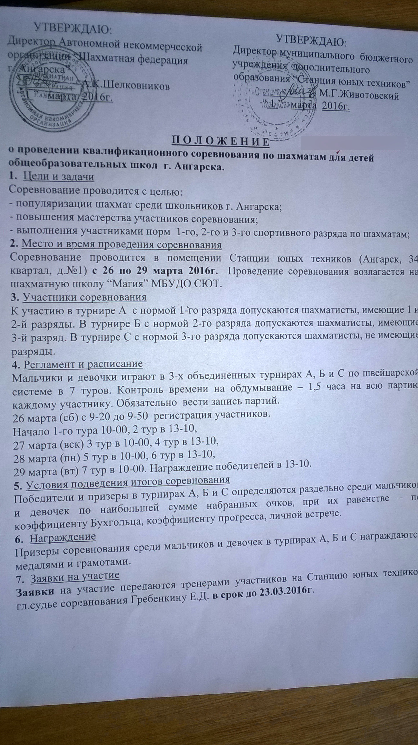 Соревнования по шахматам
