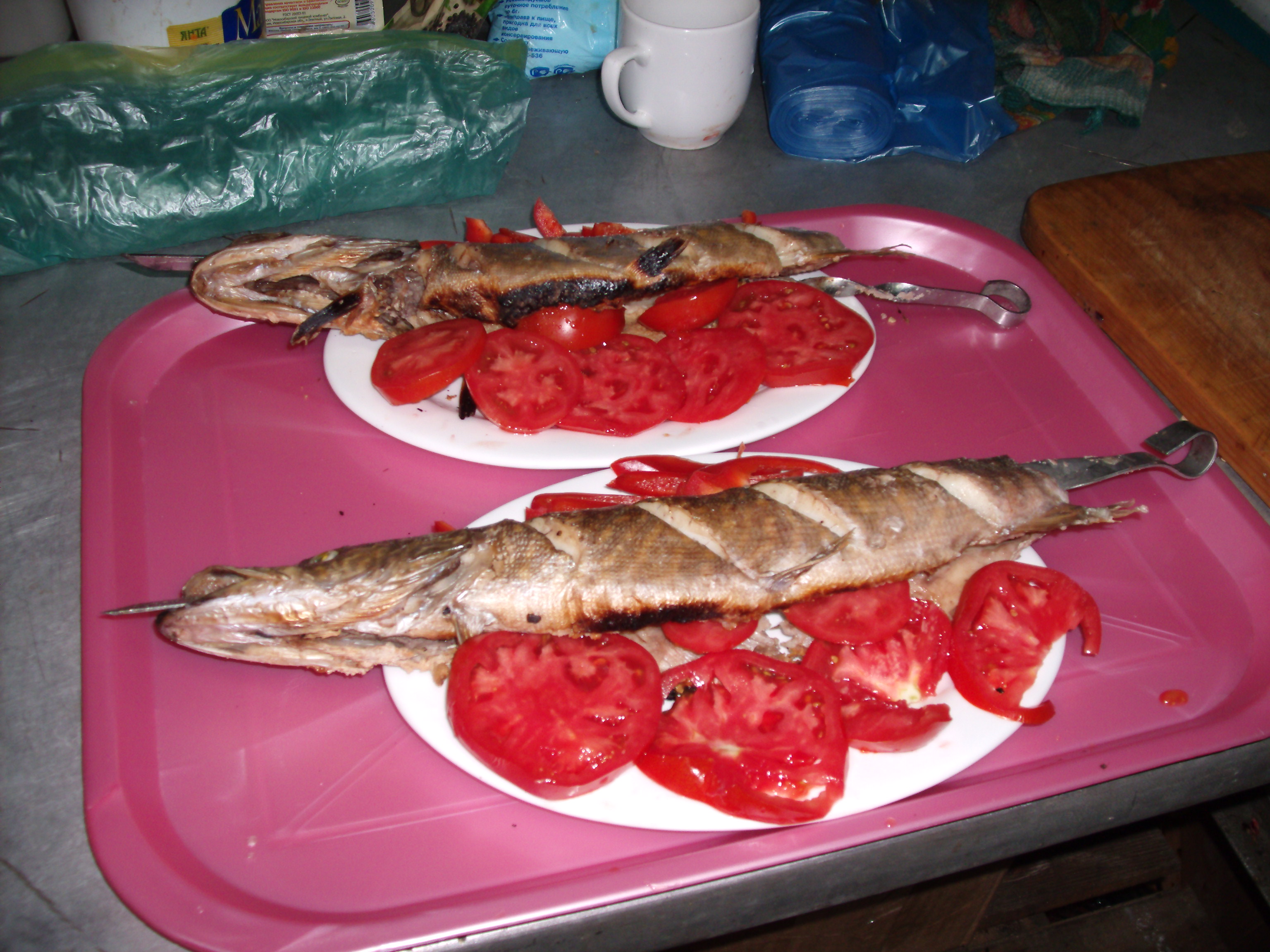 Щучка на шампуре.